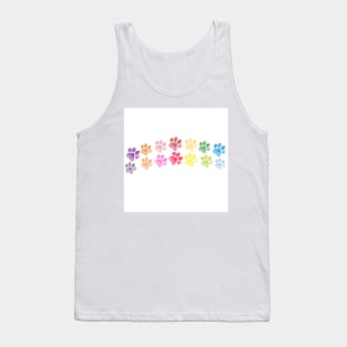 Cute doodle hand drawn colorful paw prints foot step vector Tank Top